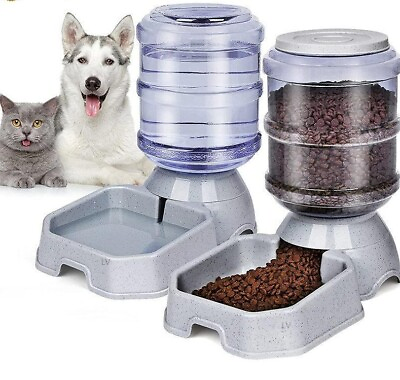 Pet Dog Cat Waterer Automatic Dispenser Drink Water Gravity Large Bowl 4 Gallon $20.15