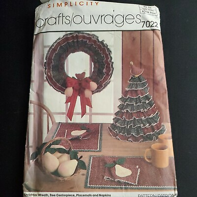 #ad Simplicity Pattern # 7022 Christmas Crafts Wreath Tree Placemats Napkins UC $2.50