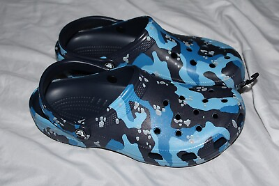 #ad Crocs Classic Printed Camo Navy Blue SZ 10 Men 12 Women Clog Slip On 206454 4HQ $50.00