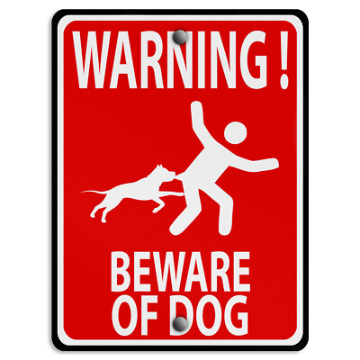 Vertical Metal Sign Warning Beware of Dog Weatherproof Street $24.99