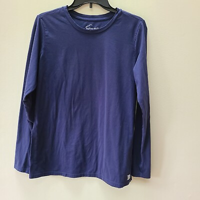 #ad BUTTER SOFT Womens M Tunic Top Long Sleeve Navy Pullover Tee Shirt $10.62
