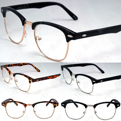 #ad New Clear Lens Glasses Mens Women Nerd Horn Frame Fashion Eyewear Designer Retro $7.99