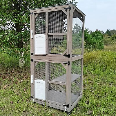 #ad Large Cat House Outdoor Cat Enclosures Catio on Wheels with Attachable Window $229.99