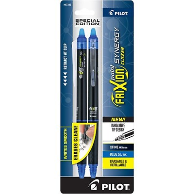 #ad Pilot FriXion Synergy Clicker Pen Erasable 2 Pk Blue 0.5mm Office School Home $5.90