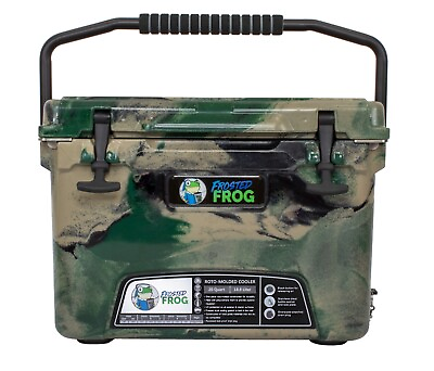#ad Frosted Frog Olive Camo 20 Quart Cooler Heavy Duty Ice Chest $169.99