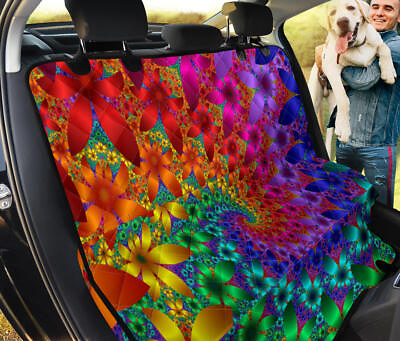 Colorful Abstract Floral Petals Car Back Seat Pet Covers Back Seat Protector $64.95