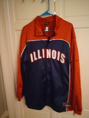 #ad Team Nike Illinois Button Up Jacket Size Medium Rare $99.95