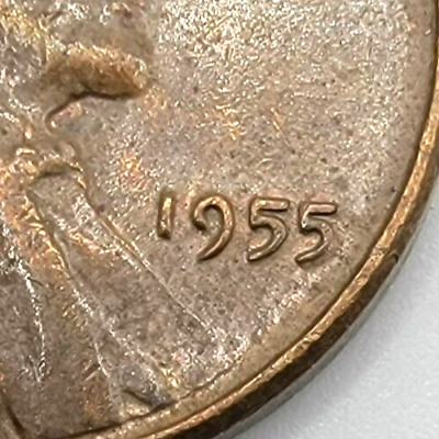 #ad 1955 P POOR MANS DOUBLE DIE Lincoln Wheat Penny VF XF You grade it 1c Cent EF $5.99