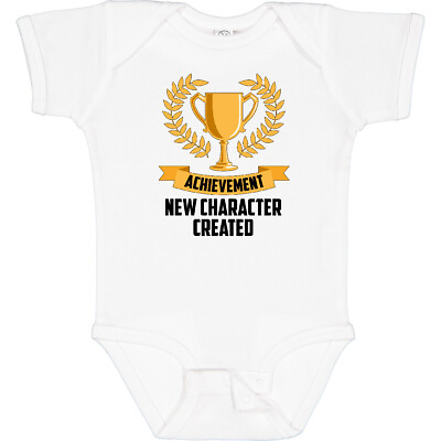 #ad Inktastic Achievement Unlocked New Character Created Baby Bodysuit Trophy Game $18.99