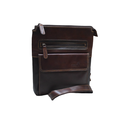 #ad New Brown Leather Messenger Bag $60.00
