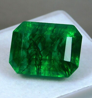 #ad EGL Certified Natural Colombian Green Emerald 20 Ct Emerald Cut Loose Gemstone $31.59