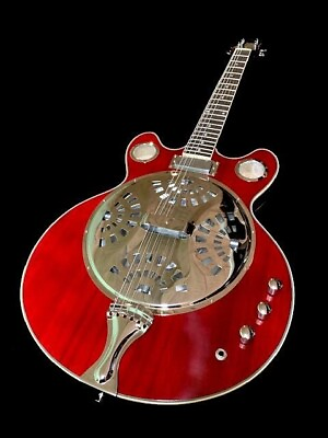 #ad NEW CUSTOM ACOUSTIC ELECTRIC BLUES RESONATOR GUITAR CANDY RED LACQUER W GIG BAG $261.25
