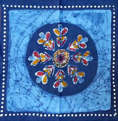 #ad Cotton Table Napkin Multi Batik Floral Design Blue Red Kitchen Dining Linen $9.86