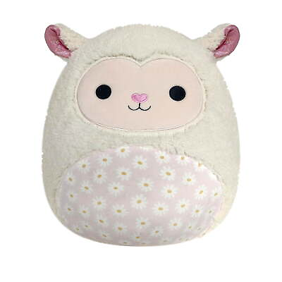 #ad Plush 14 inch White Lamb With Flower Pastel Child#x27;s Ultra Soft St $23.81