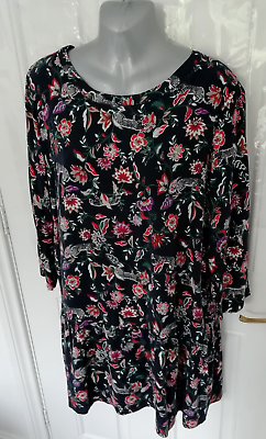 #ad Hush Ladies Size 12 Navy Blue Red Purple Green Floral Leopard Shift Dress Lined GBP 24.99