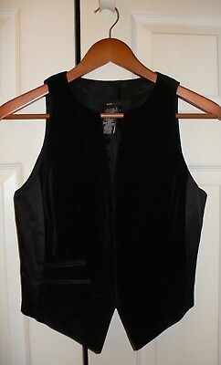 #ad Festive BCBGMAXAZRIA Black Velvet Vest Women#x27;s BCBG MAXAZRIA Size 4 New $19.99
