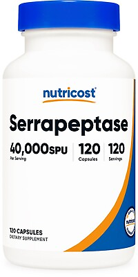 #ad Nutricost Serrapeptase 40000 SPU 120 Capsules Non GMO amp; Gluten Free $13.95