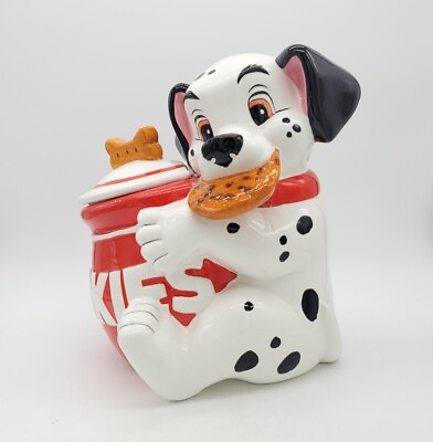 #ad Rare Vintage Disney 101 Dalmatians Puppy Dog Eating Snack Cookie Jar Cold Paint $98.99