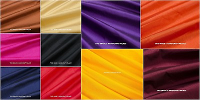 #ad 5 10 Yard Fabric Silk Indian Plain Fabric Voile Soft Apparel Solid Dupion Fabric $98.99