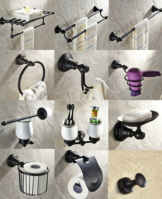 #ad Oil Rubbed Bronze Bathroom Accessories Towel Bar Bathroom Hardware Series Set $65.69