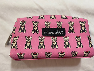 Marc Tetro Yorkie Yorkshire Terrier Dog Pink Cosmetic Makeup Bag Case Pouch $18.00