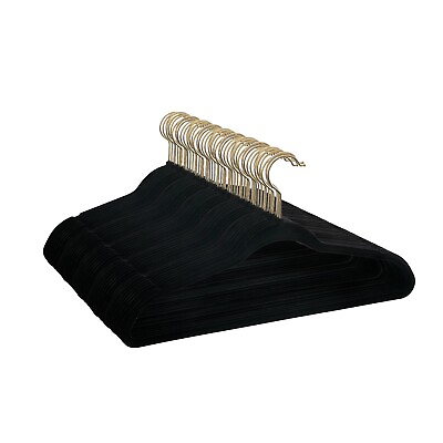 #ad Non Slip Velvet Clothing Hangers 50 Pack BlackNewFree Shipping $14.14