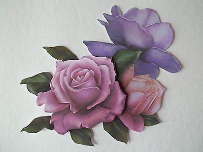 #ad 3D U Pick FL4 Rose Flowers Scrapbook Card Embellishment $1.29