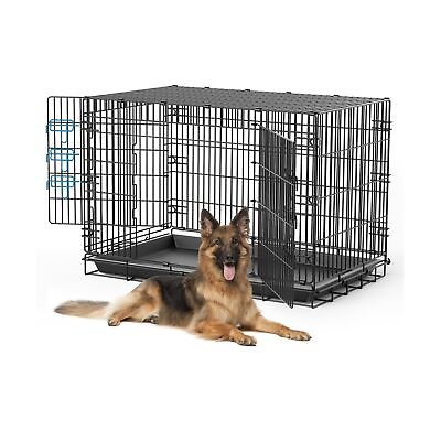 #ad #ad 48 inch Large Dog Crates Double Door Pet Kennel amp; House for XL Dogs Cats A... $93.99