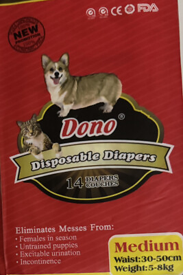 #ad Dono Waist Disposable Cat Dog Diapers Female Wrap Belly Bands Pet Soft Medium $12.95