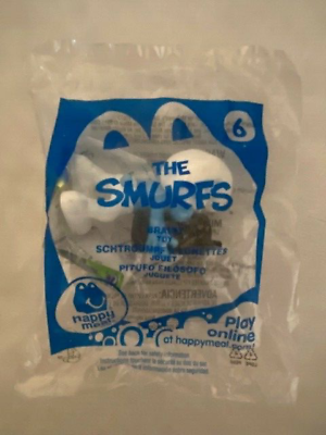 #ad 2011 The Smurfs McDonalds Happy Meal Toy Brainy #6 Sealed $3.59