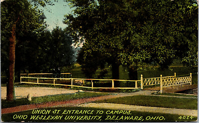 #ad Vtg 1910s Ohio Wesleyan University Union Street Entrance Delaware OH Postcard $15.99