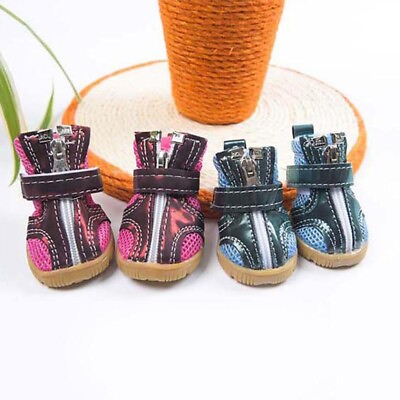 Puppy Colorful Shoes Pet Sneakers Tough Walking Outdoor Dogs Booties Anti slip $7.39