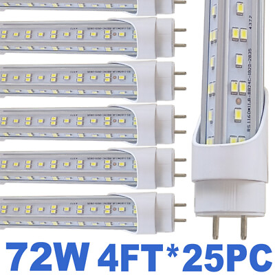 #ad 25Pack T8 LED Tube Dimmable Light 4FT 72W G13 Dual Ended Power Bypass Ballast $229.00