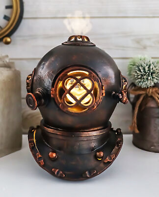 #ad Nautical Black Steampunk Navy Diving Helmet Figurine With LED Night Light 9quot;H $37.99