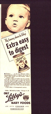 #ad 1945 Print Ad Libby#x27;s Baby Food Carrots $7.95
