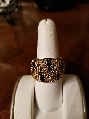 #ad Fashion Stainless Steel Crystal Zebra Ring $75.00
