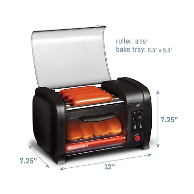 #ad Cuisine Ehd 051B Hot Dog Roller and Toaster Oven Black Sale $36.49