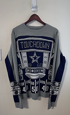 #ad NFL Dallas Cowboys Touchdown Light Up Ugly Christmas Sweater Men#x27;s Size XL $40.00