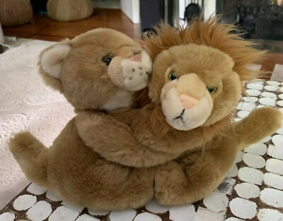#ad Hugging Lion Lioness Cub Plush Stuffed Animal Fiesta Toys CUTE SOFT $15.99