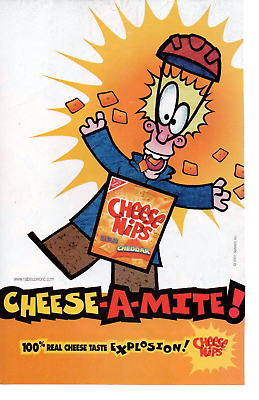 #ad 2001 NABISCO Snack Food PRINT AD WALL ART CHEESE NIPS CHEDDAR CHEESE A MITE $11.69