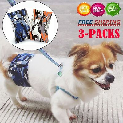 3pcs Dog Diaper Male BELLY BAND Wrap Reusable Washable For Male Dog Diapers $14.87