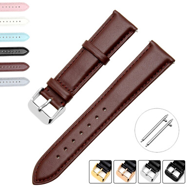 #ad New Quick Release Genuine Leather Watch Strap Band 12 14 16 17 18 19 20 21 22mm $13.44