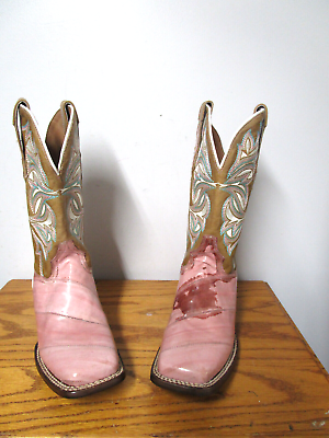 #ad Dan Post Women#x27;s Exotic Eel Western Boot Square Toe DPS716 Size 7 M $100.00