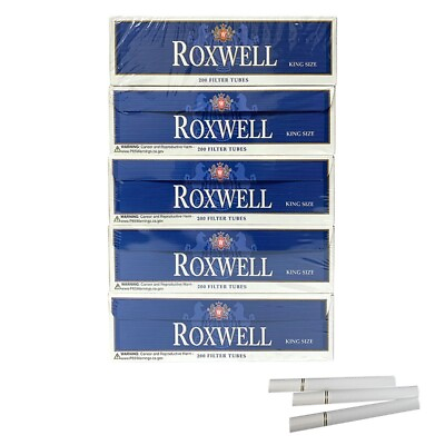 #ad Roxwell Pre Rolled Tubes King Size Blue Cigarette Filter Tubes 5 Box of 200 Pack $17.99