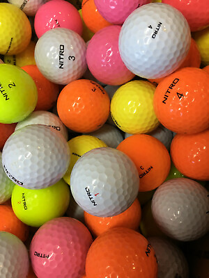 #ad Nitro golf balls ....50 Near Mint AAAA Used Golf Balls...Assorted Colors $27.00