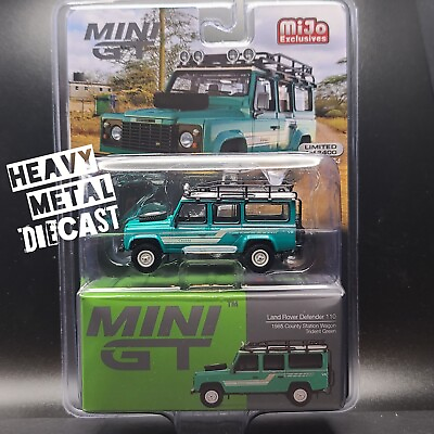 #ad Mini GT #x27;85 Land Rover Defender 110 Trident Green 2024 MiJo Exclusives $17.99