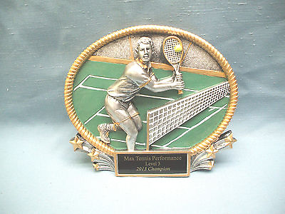 #ad 3D full color plate maleTENNIS resin award trophy Marco 3D420 $6.29
