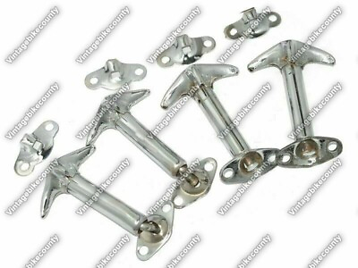 #ad Bonnet Hood Clip Latch Kit Set of 4 Chrome For Jeep Wrangler Willys Ford Jeeps $28.51
