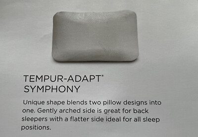 #ad NWT TEMPUR PEDIC TEMPUR ADAPT Symphony PILLOW Standard Size Washable Cover. $99.99