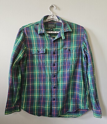 #ad Ralph Lauren Polo Country Plaid Flannel Shirt Vintage 90#x27;s Men#x27;s Size Large Rare $24.99